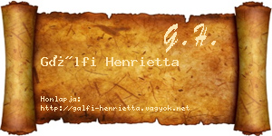 Gálfi Henrietta névjegykártya